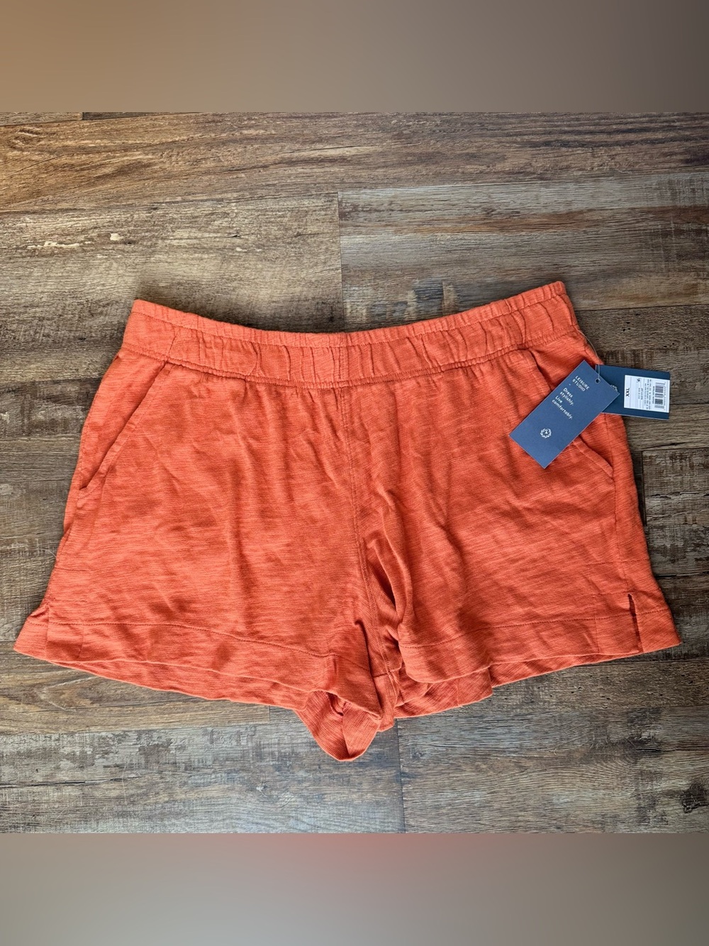 Universal Thread Women's Stretch Elastic-Waist Orange Lounge Shorts